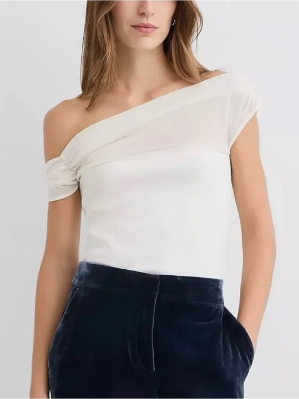 LOFT mesh ponte off the shoulder top